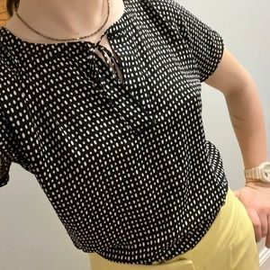 Black & White Polka Dot Loft Blouse